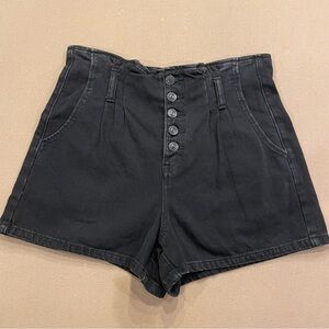 American Eagle High Rise Paperbag Mom Short Black Size 4 New With Tags